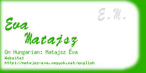 eva matajsz business card