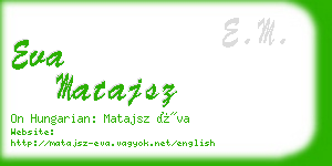 eva matajsz business card
